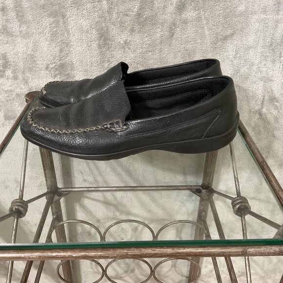 Hotter Retro Leather slip on Loafers women’s US Size 9 Black career Comfort - Picture 3 of 12
